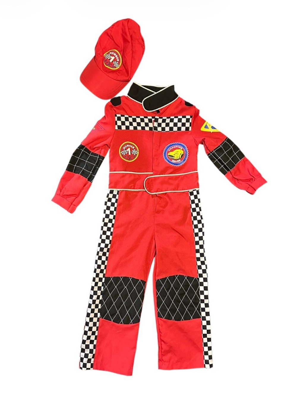 Red Kids Racing Costume with Cap - Speed Team